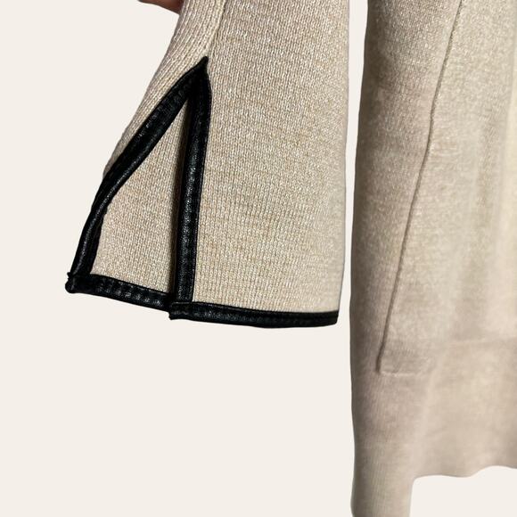 Zara Beige Knit Waterfall Open Front Cardigan Jacket Size M - Picture 10 of 12